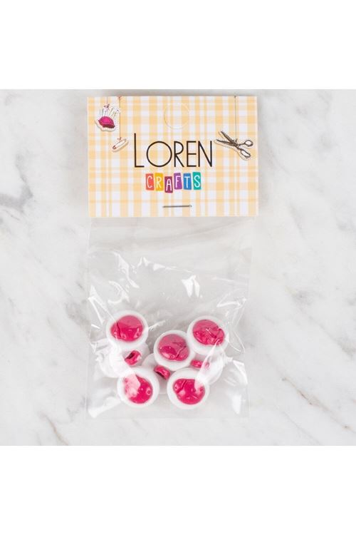 Loren Crafts 8 li Fuşya Uğur Böceği Düğme - 647