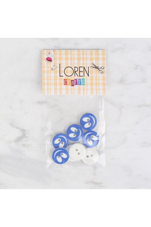 Loren Crafts 8 li gülen yüz mavi - 524