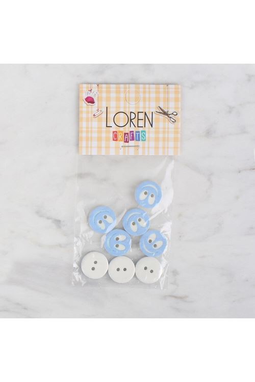 Loren Crafts 8 li gülen yüz açık mavi - 525