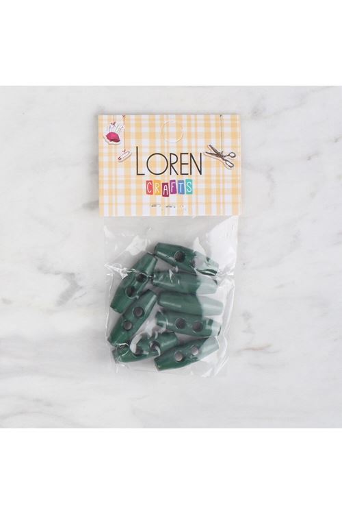 Loren Crafts 8 li koyu yeşil çoban düğme - 103