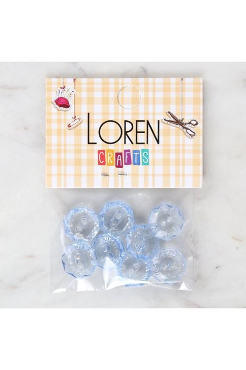 Loren Crafts Mavi 8'li Düğme - 3068