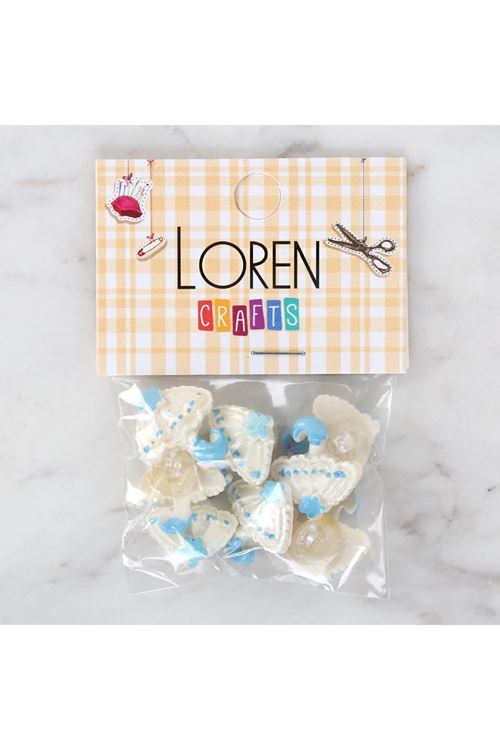 Loren Crafts Bebe Mavi 8'li Düğme - 3012