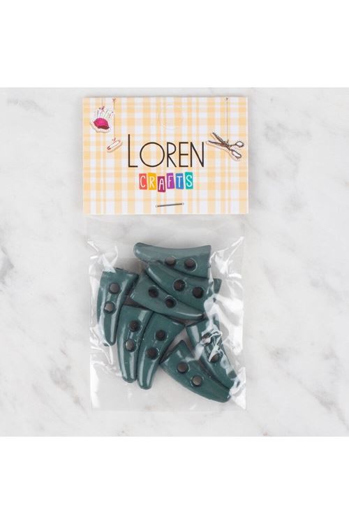 Loren Crafts 8 li koyu yeşil çoban düğme - 124