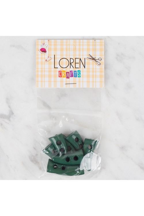 Loren Crafts 8 li koyu yeşil çoban düğme - 125
