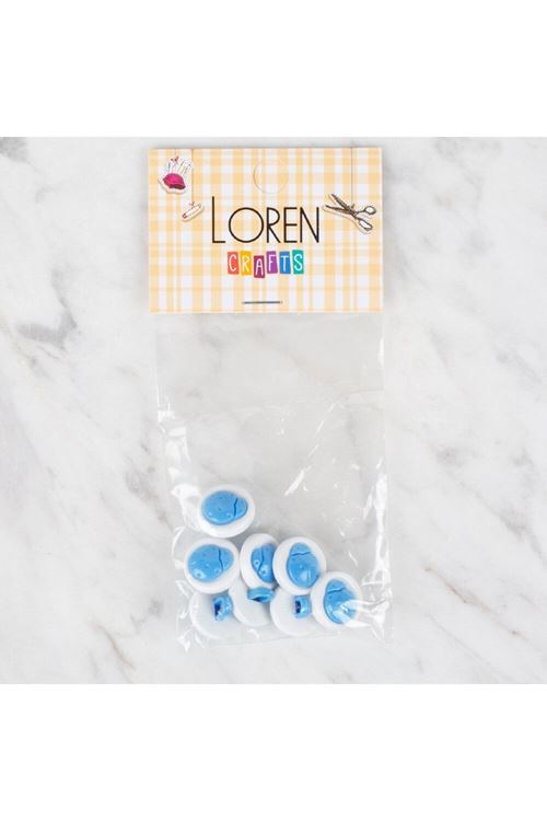 Loren Crafts 8 li Mavi Uğur Böceği Düğme - 644