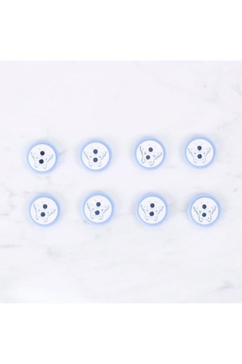 Loren Crafts 8 li Kelebek Mavi Düğme - 0513