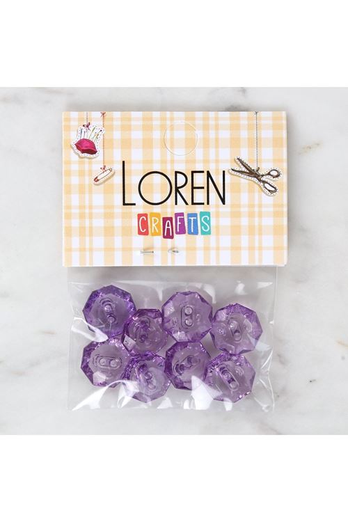 Loren Crafts Mor 8'li Düğme - 3066