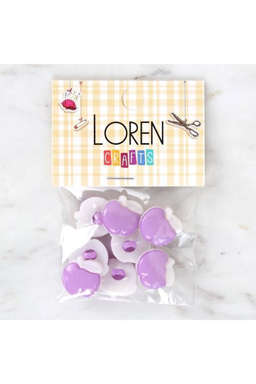 Loren Crafts Mor 8'li Düğme - 3003