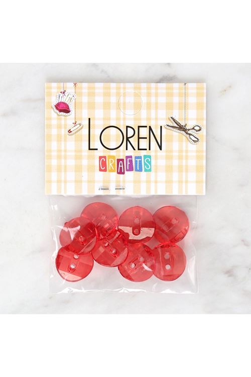Loren Crafts Kırmızı 8'li Düğme - 3063