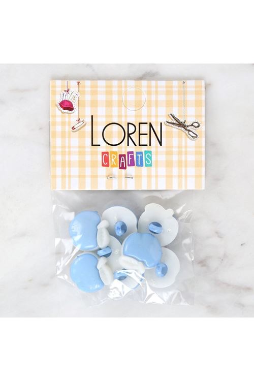 Loren Crafts Bebe Mavi 8'li Düğme - 3006