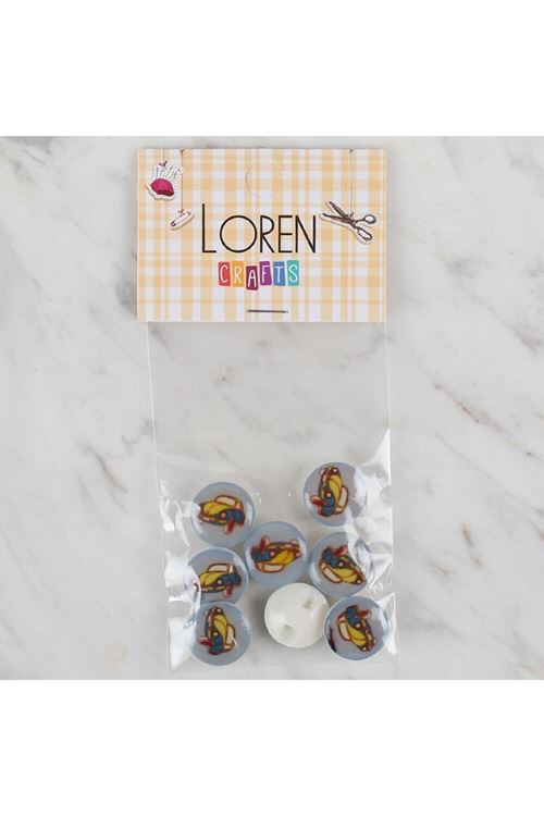 Loren Crafts 8 li Mavi Araba Düğme - 694