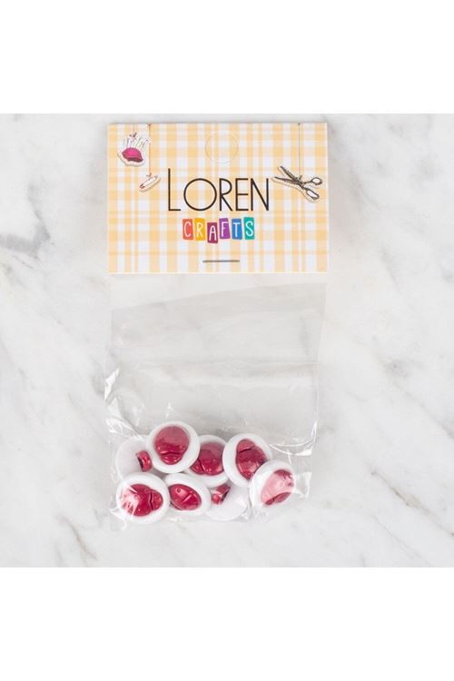 Loren Crafts 8 li Kırmızı Uğur Böceği Düğme - 648