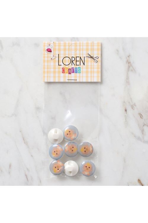 Loren Crafts 8 li Mavi Bebek Düğme - 695