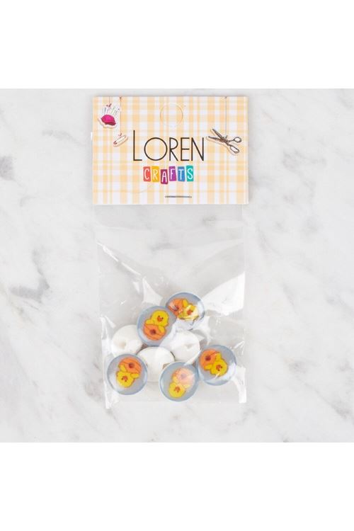 Loren Crafts 8 li Mavi Civciv Düğme - 701