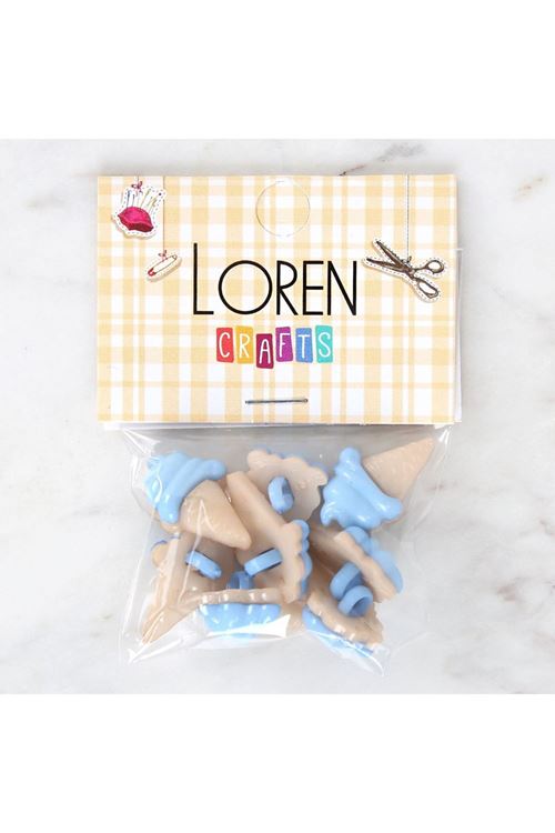 Loren Crafts Mavi 8'li Düğme - 3071