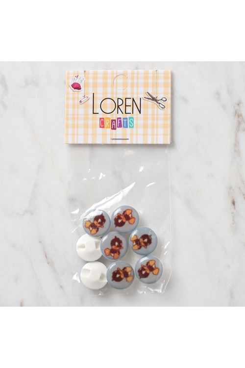 Loren Crafts 8 li Mavi Ördek Düğme - 705