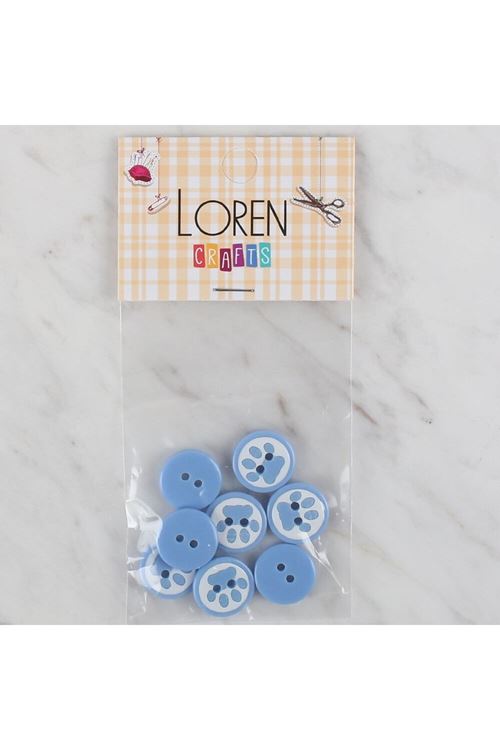 Loren Crafts 8 li Mavi Pati Düğme - 614