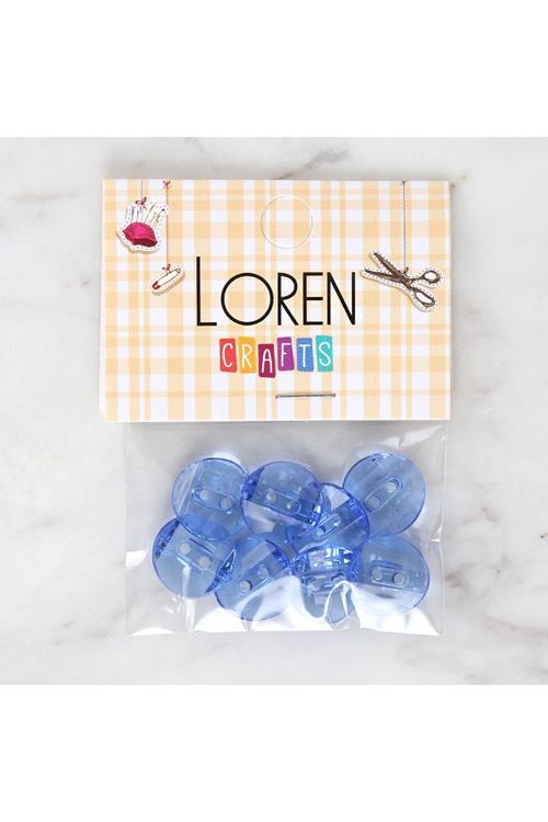 Loren Crafts Mavi 8'li Düğme - 3062