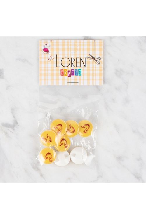Loren Crafts 8 li Sarı Düğme - 669