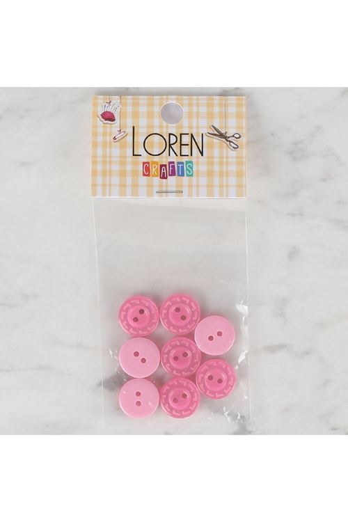 Loren Crafts 8 li Pembe Düğme - 189