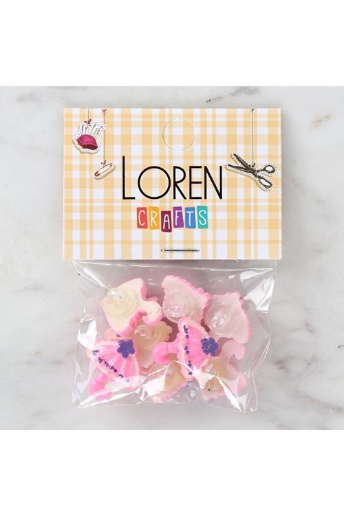 Loren Crafts Pembe 8'li Düğme - 3011