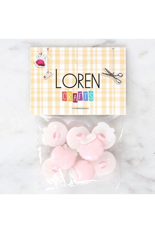 Loren Crafts Bebe Pembe 8'li Düğme - 3002