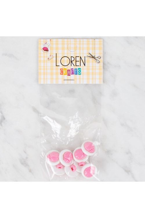 Loren Crafts 8 li Pembe Uğur Böceği Düğme - 646
