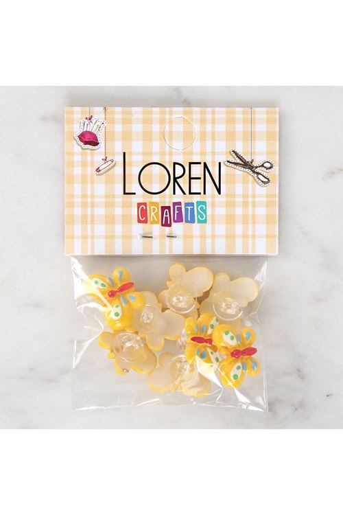 Loren Crafts Sarı 8'li Düğme - 3020