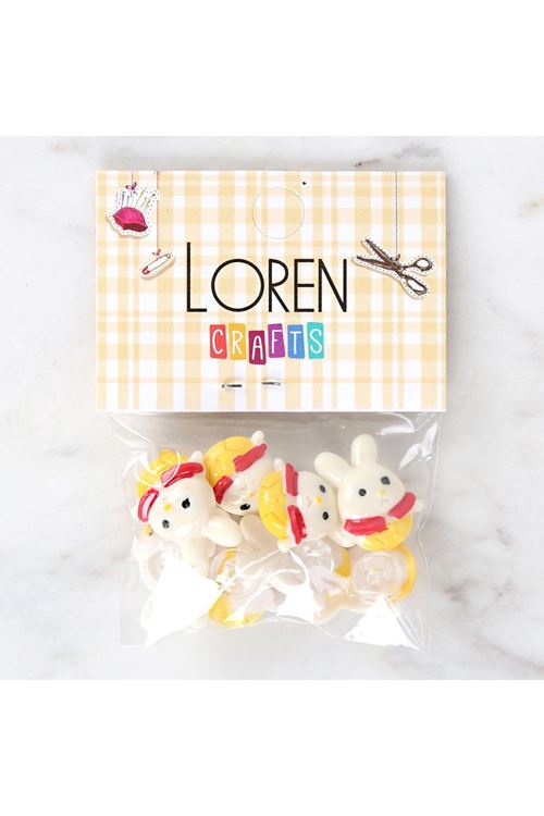 Loren Crafts Sarı Kırmızı 8'li Düğme - 3030