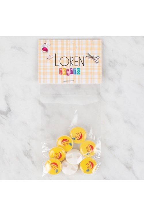 Loren Crafts 8 li Sarı Düğme - 662