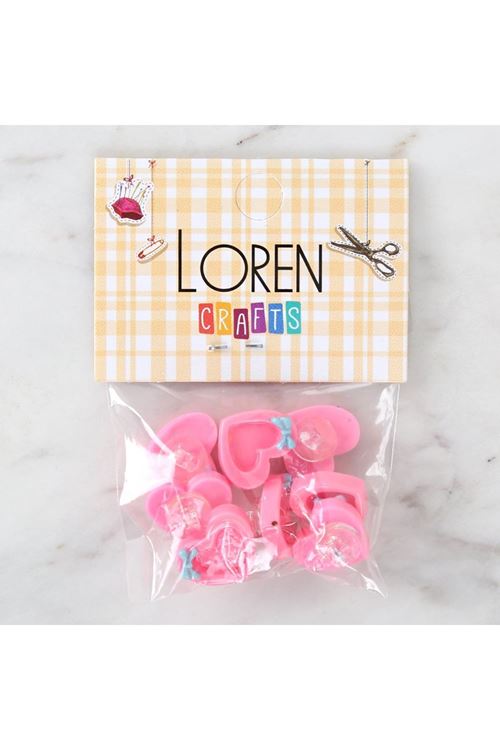Loren Crafts Pembe 8'li Düğme - 3016