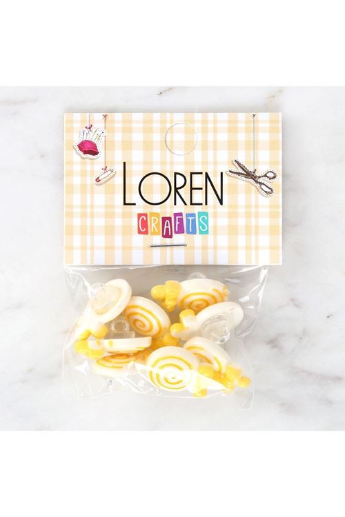 Loren Crafts Sarı 8'li Düğme - 3027
