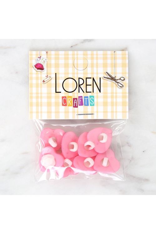 Loren Crafts Pembe 8'li Düğme - 3048