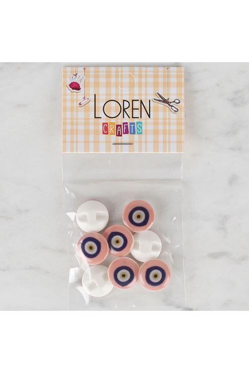 Loren Crafts 8 li Pudra Nazar Boncuğu Düğme - 685