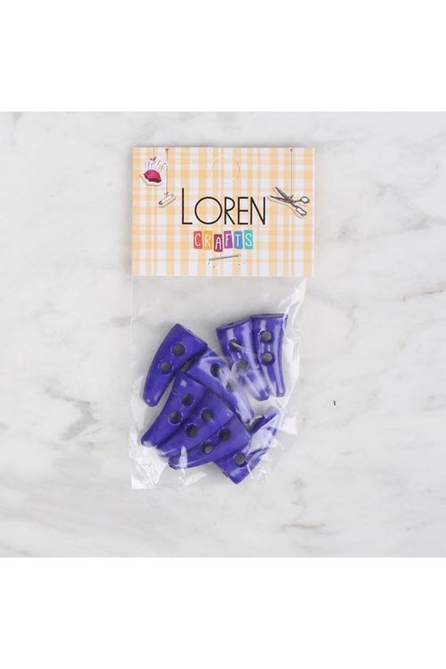 Loren Crafts 8 li saks mavi çoban düğme - 126