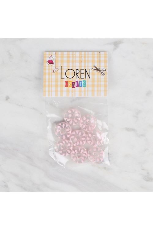 Loren Crafts 8 li Şefaf Pembe Düğme - 33