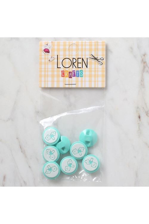 Loren Crafts 8 li Yeşil Bebe Düğme - 372