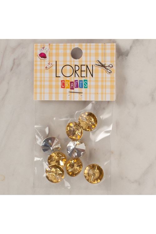 Loren Crafts altın sarısı 8 li düğme - 207