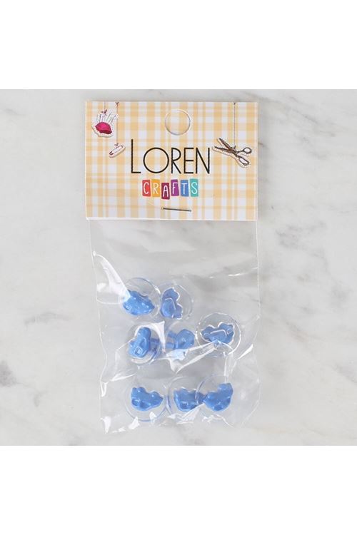 Loren Crafts 8 li Şeffaf Mavi Araba Düğme - 261