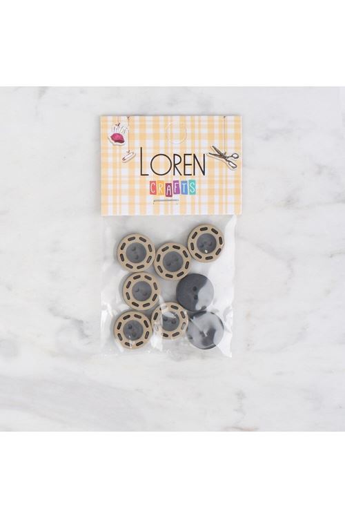 Loren Crafts 8 li Siyah Düğme - 286