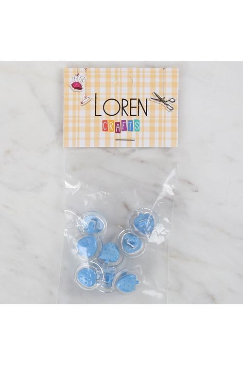 Loren Crafts 8 li Şeffaf Mavi Çilek Düğme - 264