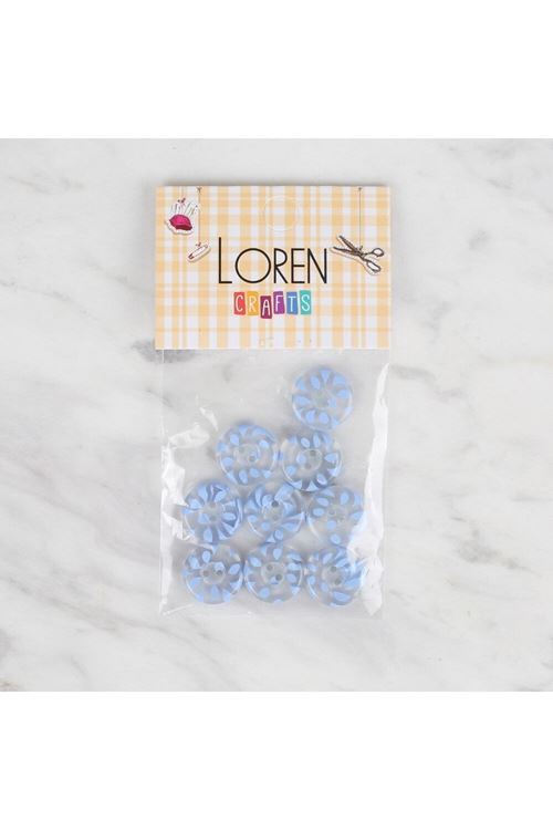 Loren Crafts 8 li Şeffaf Mavi Düğme - 29