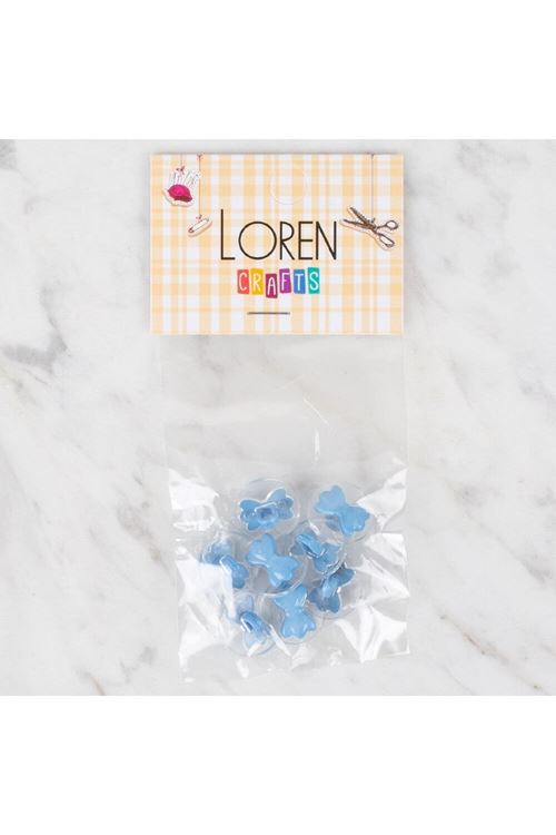 Loren Crafts 8 li Şeffaf Mavi Kurdele Düğme - 266