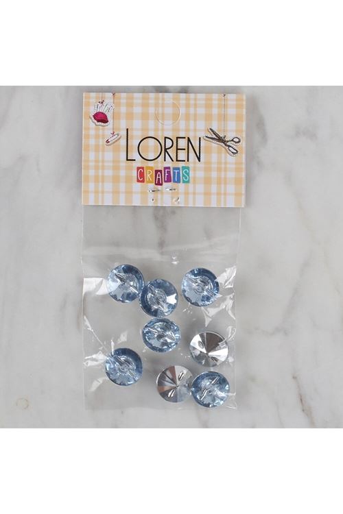 Loren Crafts açık mavi 8 li düğme - 197