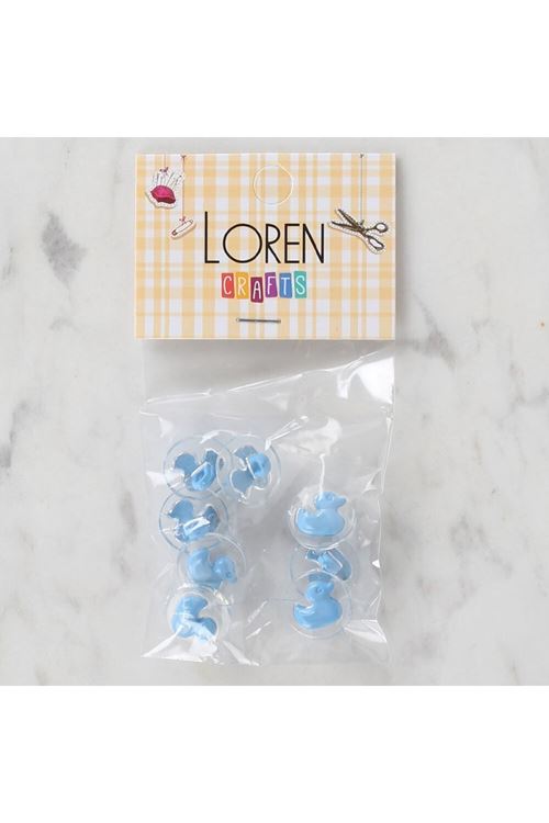 Loren Crafts 8 li Şeffaf Mavi Ördek Düğme - 265