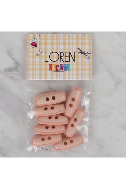 Loren Crafts açık pembe 8 li çoban düğmesi - 80
