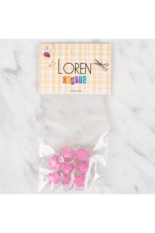 Loren Crafts 8 li Şeffaf Pembe Balık Düğme - 257