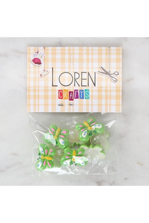 Loren Crafts Yeşil 8'li Düğme - 3019