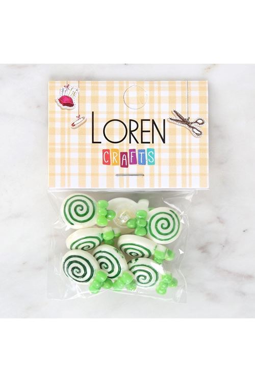 Loren Crafts Yeşil 8'li Düğme - 3024