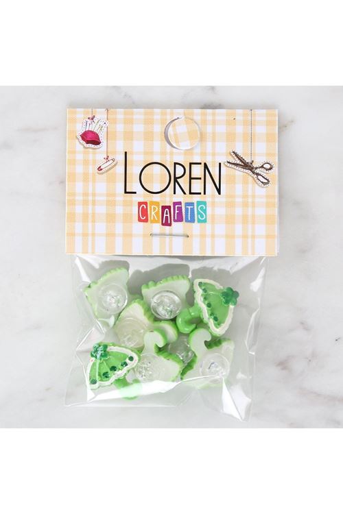 Loren Crafts Yeşil 8'li Düğme - 3013